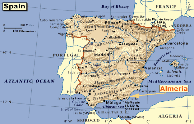 スペインアルメリア、地図